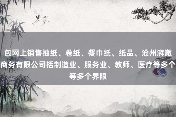 包网上销售抽纸、卷纸、餐巾纸、纸品、沧州湃澈电子商务有限公司括制造业、服务业、教师、医疗等多个界限