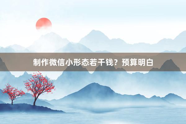 制作微信小形态若干钱？预算明白